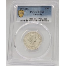AUSTRALIA 1957 . ONE 1 SHILLING . PROOF . PCGS PR66